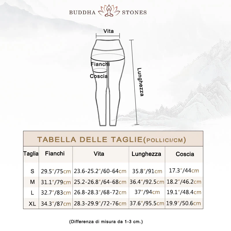 Pantaloni da yoga da donna con stampa floreale e fiori di loto e Buddha Stones - Image 6