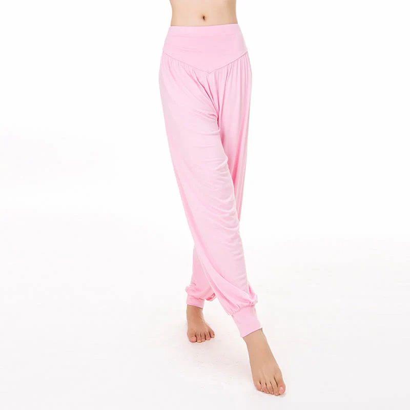 Pantaloni lunghi harem da yoga e danza in tinta unita Buddha Stones - Image 14