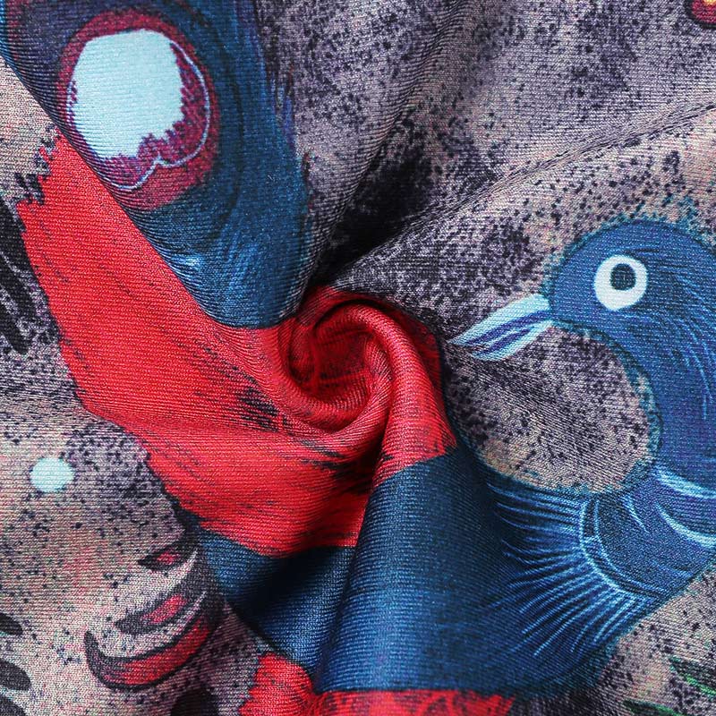 Pantaloni sportivi da yoga con stampa di piume di pavone rosso e blu , Buddha Stones, pantaloni da yoga da donna - Image 8