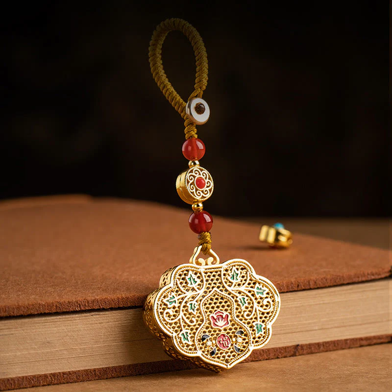 Portachiavi con ciondolo a forma di lucchetto con Buddha Stones, carattere Fu, fortuna e benedizione - Image 9